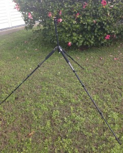 Tripod with legs spread for stability
