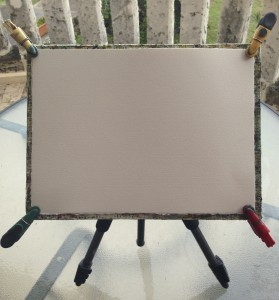 Painting board front on tripod