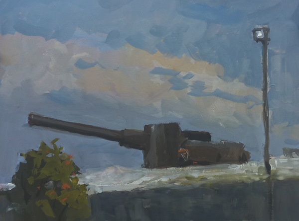 Fort St Catherine, Bermuda, gouache on paper, 8" x 6", painted on location