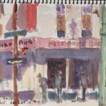 watercolor, Shattuck Ave., Berkeley, CA