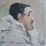 watercolor profile head at Marriott Copley