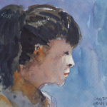 watercolour portrait profile