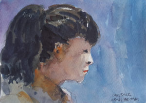watercolour portrait profile