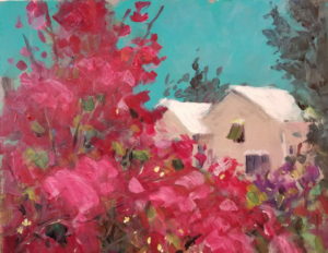 Bougainvillea on the Railway Trail 10" x 8", oil