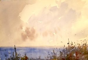 Bermuda watercolour 15x22 early morning over the great sound